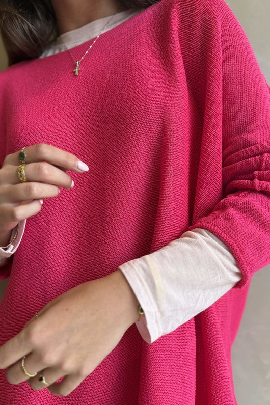 Conrad Slouch Cotton Knit Hot Pink